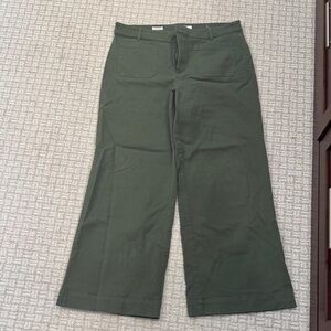 LOFT Green Wide-Leg Trousers